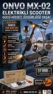 Onvo MX-02 Çift Motor 1600W | 50-55 km/h | 150 km’de Hatasız + Orijinal Kutu